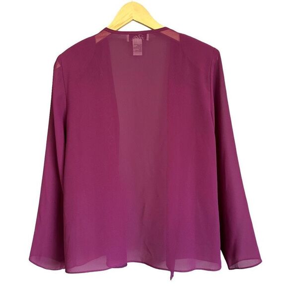 Vintage Patra Floral Rose Embroidered Rhinestone Sheer Cardigan - Picture 6 of 6